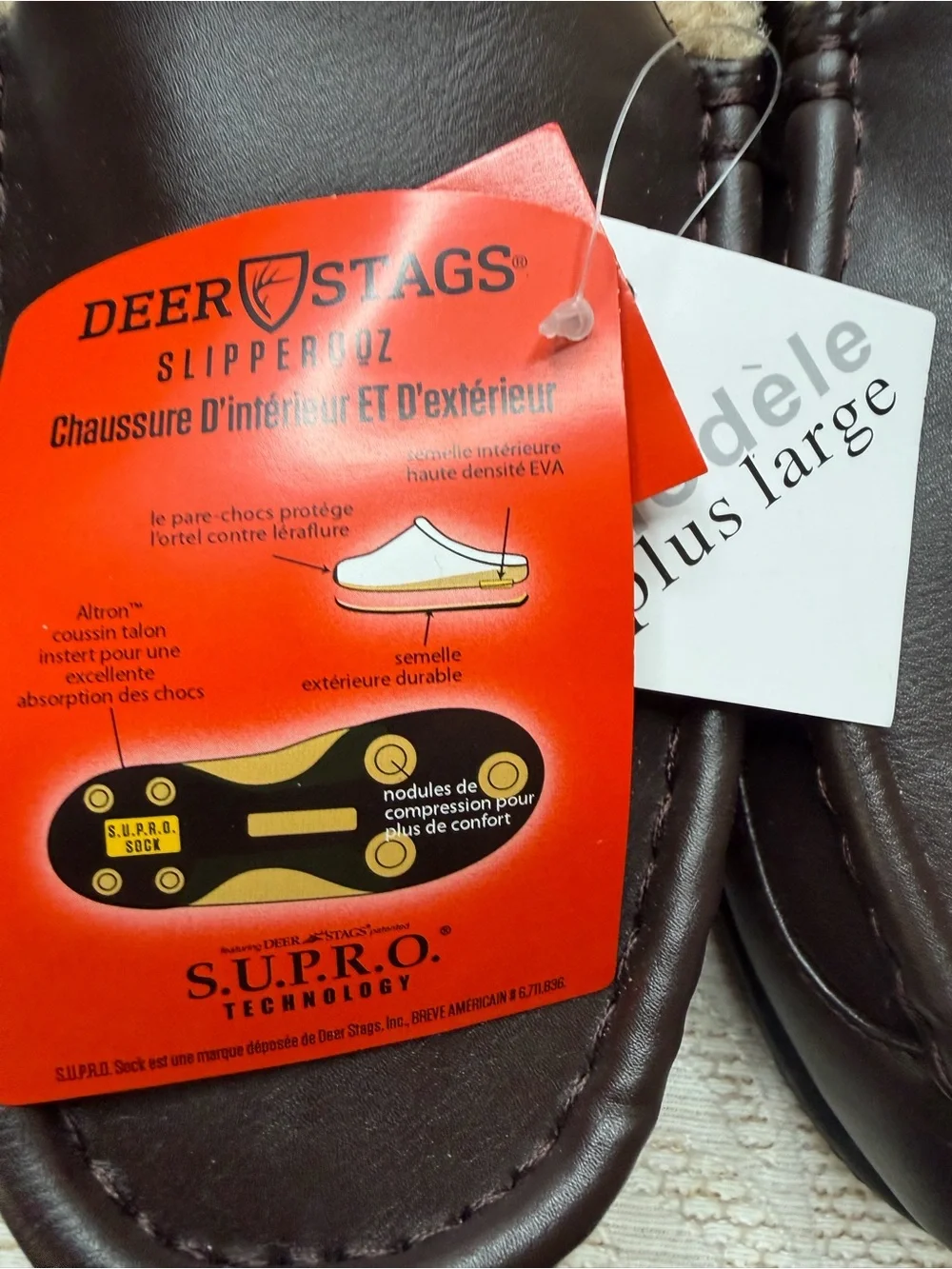 Deer Stags Dark Brown Faux-Leather Moccasin Slippers